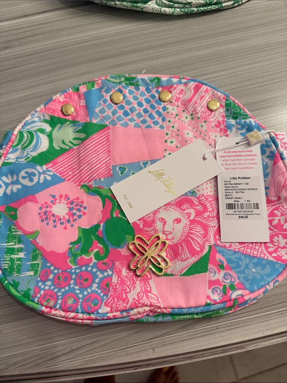 Lilly Pulitzer Pink & Green Bermuda bag cover